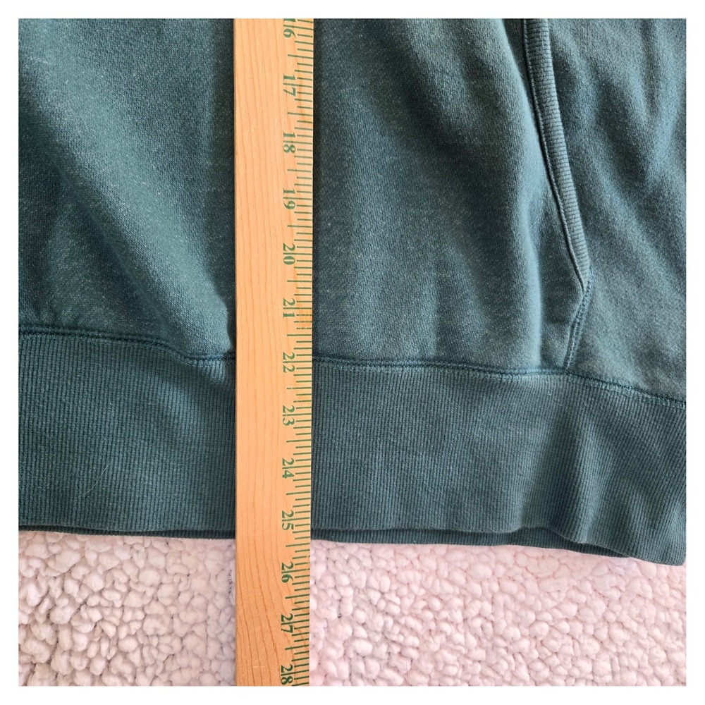 Newport Boyfriend Hoodie Womens M Teal Green Cotton Recycled Polyester Pullover - Picture 4 of 6